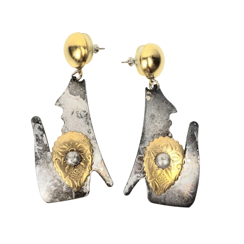 Coyote Wolf Halloween Silver Gold Dangle Earrings